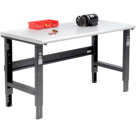 Global Industrial Adjustable Height Workbench, 60 x 30in, Laminate Safety Edge, Black 183990BK